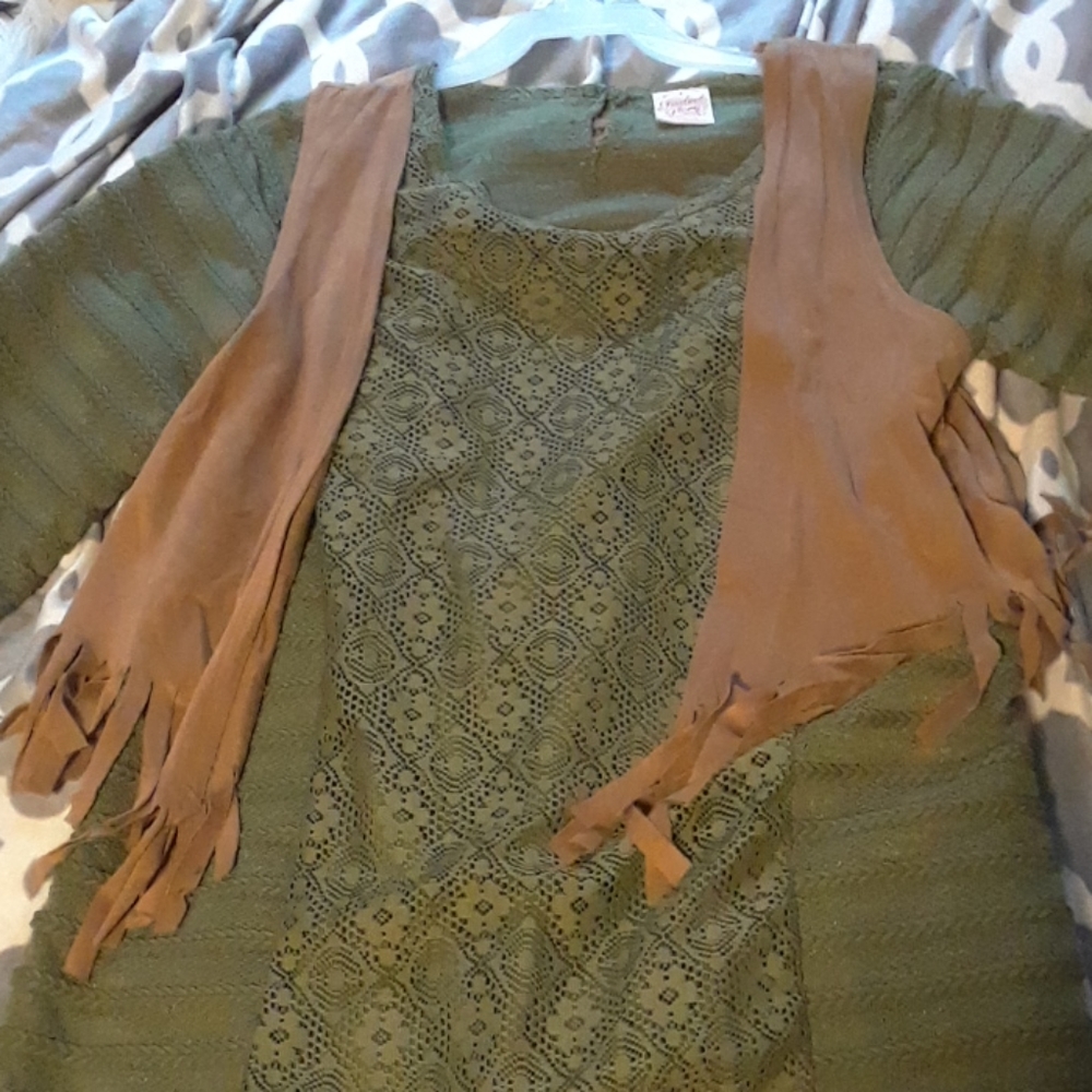 Dress with attached jacket